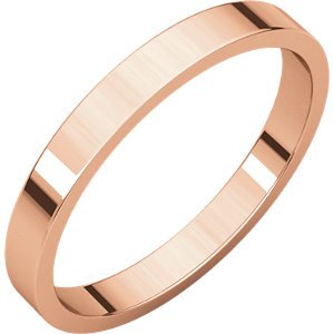 Slim-Profile 2.5mm Flat Stacking Band, 14k Rose Gold, Size 9