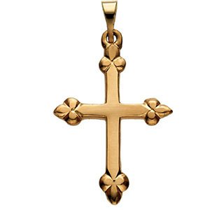 Bottonee Cross 14k Yellow Gold Pendant (21.00X16.00 MM)