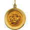 Rhodium Plated 14k Yellow Gold Round Baptismal Medal (18 MM)