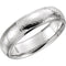 14k White Gold Hammer Finished 6mm Comfort Fit Dome Band, Size11