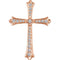 Diamond Fleur-de-Lis Cross 14k Rose Gold Pendant (.5 Ctw, H+ Color, I1 Clarity)