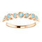 Aquamarine 7-Stone 3.25mm Ring, 14k Rose Gold