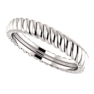 Platinum 3.75mm Comfort-Fit Rope Pattern Band, Size 11.5