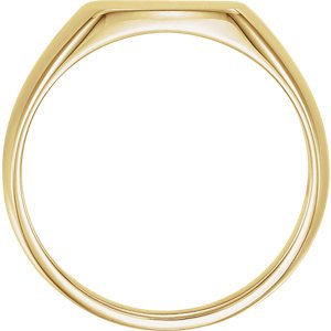 Men's 14k Yellow Gold Brushed Signet Ring (13x12 mm)
