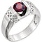 Men's Mozambique Garnet 1.65 Ct Ring, Sterling Silver