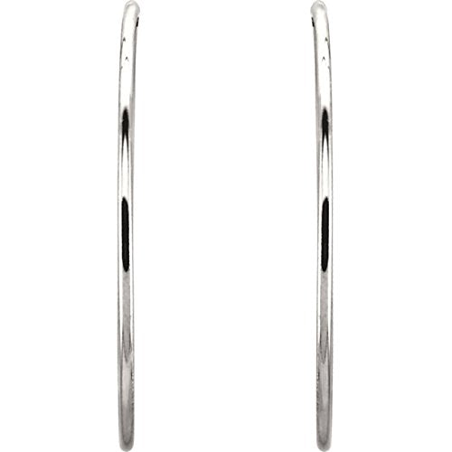 Endless Hoop Tube Earrings, Sterling Silver (65mm)