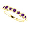 Amethyst 7-Stone 3.25mm Ring, 14k Yellow Gold