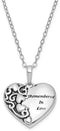 Antiqued 'Remembered In Love' Pendant Necklace, Rhodium-Plated Sterling Silver, 18" (22x22MM)