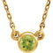 Peridot Solitaire 14k Yellow Gold Pendant Necklace, 16"