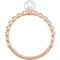 White Freshwater Cultured Pearl Stackable Beaded Ring, 14k Rose Gold (5.5-6mm) Size 6.5