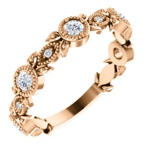 Diamond Vintage-Style Ring, 14k Rose Gold (0.33 Ctw, G-H Color, I1 Clarity)