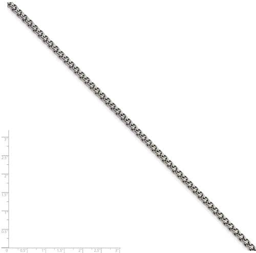 5MM Stainless Steel Wheat Spiga Chain, 24"