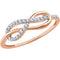 Diamond Infinity-Inspired Knot Ring, 14k Rose Gold (1/10 Ctw, Color H+, Clarity I1)