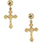 14k Yellow Gold Crucifix Dangle Earring