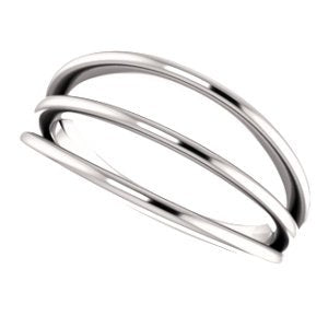 3 Row Negative Space Ring, Sterling Silver, Size 6.5