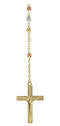 14k Yellow Gold Rosary Beads Necklace with 14k Trigold Beads