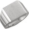 Men's Brushed Signet Ring, 10k X1 White Gold (14mm)