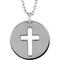 Pierced Cross Disc Necklace in Sterling Silver, 16-18"