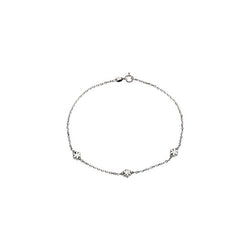 Sterling Silver Flower Anklet,10''