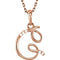 5-Stone Diamond Letter 'G' Initial 14k Rose Gold Pendant Necklace, 18" (.03 Cttw, GH, I1)