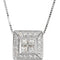 Square Diamond Pendant Necklace in 14k White Gold, 18" (3/8 Cttw)