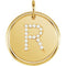 Diamond Initial "R" Round Pendant, 18k Yellow Gold-Plated Sterling Silver (0.1 Ctw, Color GH, Clarity I1)