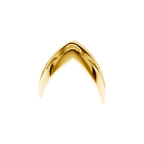 14k Yellow Gold V-Shape African Wedding Band, Size 6