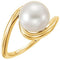 White Freshwater Cultured Pearl Bypass Ring, 14k Yellow Gold (7.5-8.00mm)