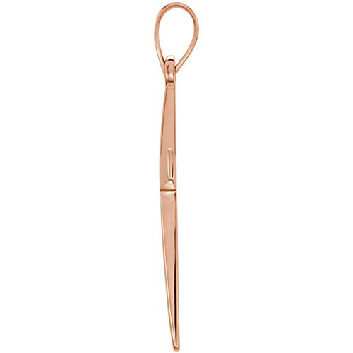 Cross Pendant, 14k Rose Gold (23.70x11.50MM)