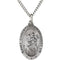 Sterling Silver St. Christopher Oval Medal Necklace, 24" (23.75x16.25 MM)