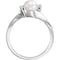 White Akoya Cultured Pearl and Diamond Bypass Ring, Rhodium-Plated 14k White Gold (5.5mm) (.04Ctw, G-H Color, I1 Clarity)