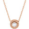 Diamond Solitaire Granulated Bead Design Slide 14k Rose Gold Pendant Necklace, 16" (.10 Cttw)