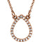 24-Stone Diamond Teardrop 14k Rose Gold Pendant Necklace, 16" (0.125 Cttw)