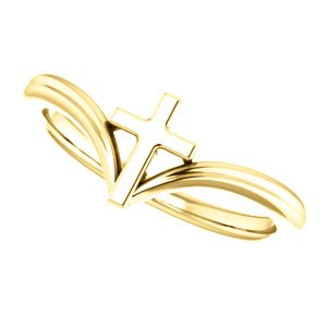 Petite Cross 14k Yellow Gold Ring