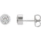 White Sapphire Stud Earrings, Rhodium-Plated 14k White Gold