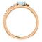 Aquamarine and Diamond Bypass Ring, 14k Rose Gold (.125 Ctw, G-H Color, I1 Clarity)