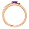 Amethyst and Diamond Bypass Ring,, 14k Rose Gold (.125 Ctw, G-H Color, I1 Clarity)