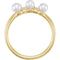 White Freshwater Cultured Pearl, Diamond Stackable Ring, 14k Yellow Gold (3.5mm)(.03Ctw, Color G-H, Clarity I1)