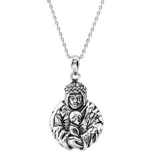 Mom's Prayer for Sons 'God's Embrace of Love' Rhodium-Plate Sterling Necklace, 18"