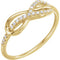 Diamond Infinity-Inspired Knot Ring, 14k Yellow Gold (1/10 Ctw, Color H+, Clarity I1)