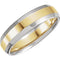 14k White and Yellow Gold Beveled Edge 6mm Comfort-Fit Band