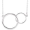 Platinum Interlocking Circle Necklace, 18"