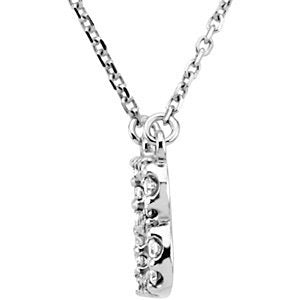Diamond Initial 'B' Rhodium Plate 14K White Gold (1/6 Cttw, GH Color, I1 Clarity), 16.25"