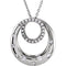 Diamond Circle 14k White Gold Pendant Necklace, 18" (1/3 Cttw)