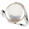 White Freshwater Cultured Coin Pearl Ring, Sterling Silver (13-14mm)