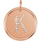 Diamond Initial "K" Pendant, 14k Rose Gold (.08 Ctw, Color G-H, Clarity I1 )