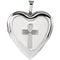 Diamond-Cut Heart with Cross Sterling Silver Locket Pendant ( 20.75X19.25 MM)