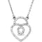 14k White Gold Diamond Heart Padlock Necklace (GH Color, I1 Clarity, 1/4 Cttw)