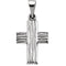 Rugged Cross Brushed 14k White Gold Pendant (13X10 MM)