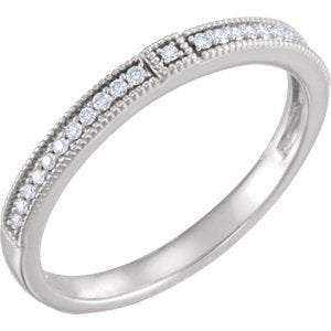 Diamond Stackable 1.7mm Ring, 14k Gold (.07 Cttw, H+ Color, SI Clarity), Size 7